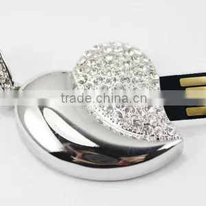 Heart Shape Usb With Beautiful Shiny Jewelry thumbnail-1