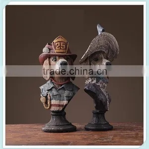 Hand Carving Resin Dog Official Dog Lady and Sir Statues,resin Dog Statue thumbnail-1