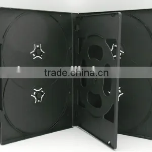 14mm Black Cheap Plastic Long DVD Case for 6 Disc With a Tray thumbnail-1