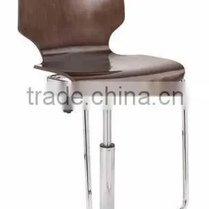 Wood High Back Swivel Bar Chair for UK thumbnail-2