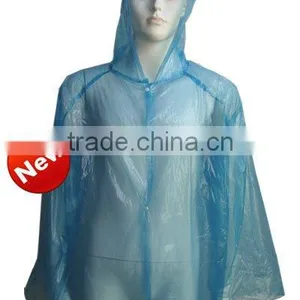 Adult's Disposable Polythene Waterproof PE Raincoat thumbnail-4