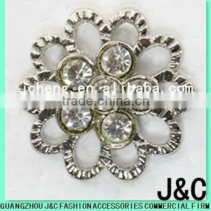 Flower Rhineston Zamac Button thumbnail-1