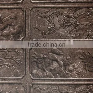 Dragon Carve Tile Vinyl/pvc Home / Hotel / Restaurant Wallpaper thumbnail-6