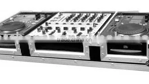 Flight Case for 2 x American Audio CDI 300, CDI500 Players, Numark ICDX + 12" Mixers With Wheels thumbnail-1