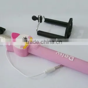 Mini Foldable Cartoon Selfie Stick With Cable, Cute Cartoon Selfie Monopod for Mobile Phone thumbnail-6