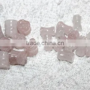Wholesale Rose Quartz Ear Plugs,gemstone Body Piercing Jewelry thumbnail-5