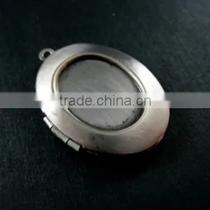 13x18mm Oval Bezel Tray Setting Vintage Antiqued Brass Silver Photo Locket Pendant Charm DIY Supplies 1123012 thumbnail-2
