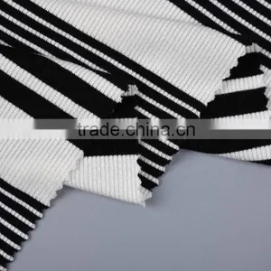 Yarn Dyed Knitted Striped Interlock Viscose Spandex Rib Fabric thumbnail-2