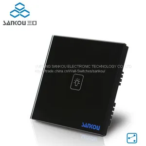 UK Standard ,110V-250V,one Gang Two Way Luxury Crystal Glass Panel Wall Switch Touch Light Switch thumbnail-1