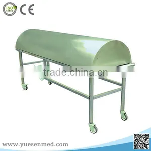 YSTSC-2C 304 Stainless Steel With Cover Mobile Corpse Removal Trolley Mortuary thumbnail-1