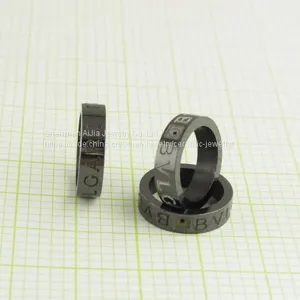 Letter Ceramic Ring Black Superior Ceramic Wedding Rings thumbnail-2