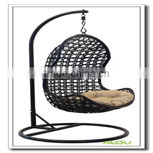 Audu Patio Rattan Swing Hanging Egg Chair thumbnail-1