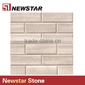 Newstar White Oak Subway Tile Honed Beveled Wooden Marble Mosaic thumbnail-1