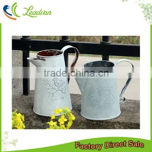 China Cheap Custom Printed Antique Indoor Decoration Metal Flower Pots With Birds Printing for Livingroom thumbnail-1