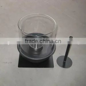 Decorative Small Tabel Top Metal and Glass Fireplace thumbnail-1