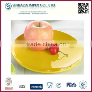 2015 New Hot Sale Glazed Light Yellow Ceramic Dishes/ceramic Plate thumbnail-1