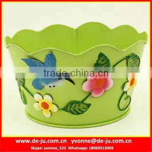 Antique Metal Flower Pot Painting Designs thumbnail-3