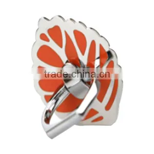 New Style Metal Leaves Shaped Finger Ring Clip Holder For Mobile Phone thumbnail-2
