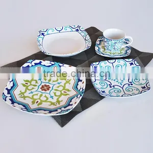 Set of 20pcs Square Shape Porcelain Dinnerware Set,porcelain Dinner Set,square Porcelain Dinnerware Set thumbnail-1