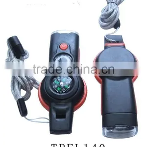Mini Multifunctional Plastic Camping Lanyard Compass Wih Thermometer and LED Light thumbnail-1