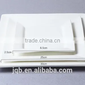 Customized White Ceramic Square Dinner Plates thumbnail-3