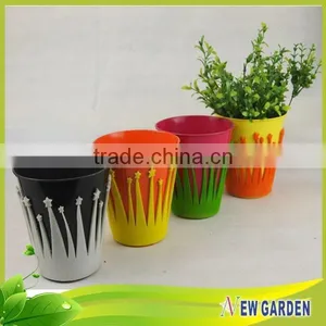 Home Decor Flannelette And Metal Planter,Balcony Small Plastic Flower Pot Trays thumbnail-1