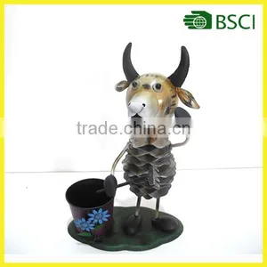 Nice Cow Shape Metal Animal Planter thumbnail-1