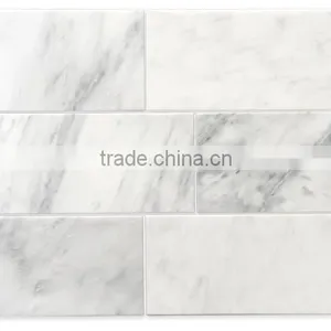 High Quality Heat Resistance Natural Stone White Marble Tile With Promotional Price thumbnail-2