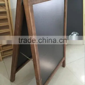 Hot Sale Pine Wood Frame Advertising Blackboard With Stand Foldable thumbnail-3
