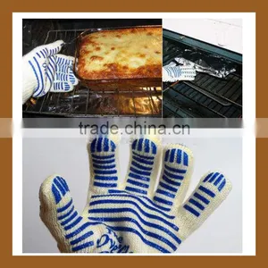 China Five Finger Heat Resistant Nomex Grill Gloves Silicone BBQ Gloves thumbnail-4