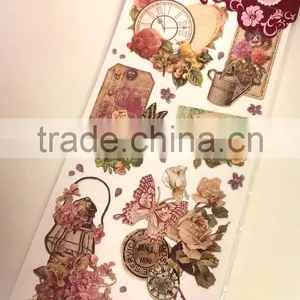 Embossed Sticker, Antique Elegance Design Sticker for Decoration, Classic Decorative Shinny Glitter Sticker thumbnail-3