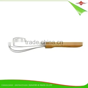 ZY-C1035 8 Inch Stainless Steel Head Egg Whisk Rubber Wood Handle Egg Beater thumbnail-5