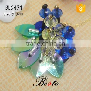 Factory Wholesale Decorative Mixed Color Bead Center Flower Sequin Applique for Lady Dress thumbnail-1