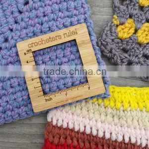 Natural Custom Bamboo Knitting Ruler Engraved thumbnail-3