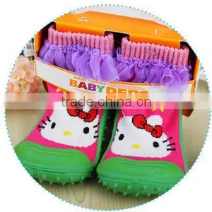 Shuoyang Crochet Booties Free Pattern Infants Socks With Rubber Sole Soft Cute Baby Sock Shoes thumbnail-4