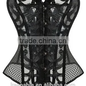 2016 Womens Black Striped Fishnet Bodystocking Underwear thumbnail-1