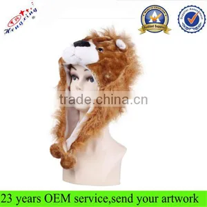 Lion Kids Fur Animal Shaped Hat With Paw Plush Animal Hat Winter Animal Hat IN STOCK thumbnail-1