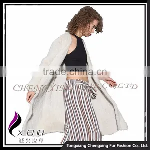 CX-G-A-49A Ladies Hand Knitted Mink Fur 2017 New Coat thumbnail-2