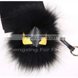 CX-R-48K Cute Accessories Fashion Genuine Fox Raccoon Fur Key Chains thumbnail-3
