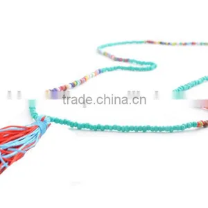 108 Hand Knotted Natural Stone Wooden Beads Mala Tassel Necklace thumbnail-4