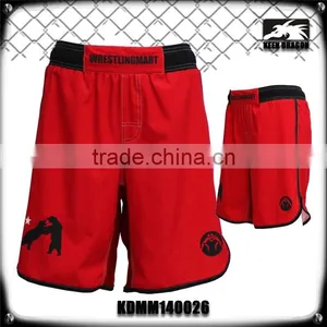 Elastic Waistband Custom Logo Rubber Print Top Brand Mma Shorts thumbnail-1