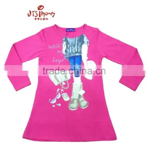 High Quality Girl's Long T-shirt Wholesale China Kids Clothing thumbnail-1