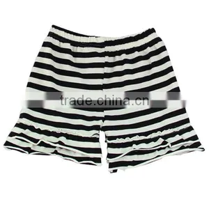 Wholesale Baby Ruffle Shorts White and Black Stripe Girl Shorts Ruffle Icing Shorts thumbnail-1