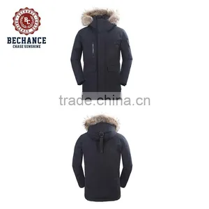 H1056 Mens Faux Fur Hooded Parka Mountain Coat Outdoor Wearing thumbnail-1