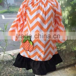 2014 New Girls Halloween Dress Pumpkin Dress Chevron Dress thumbnail-3