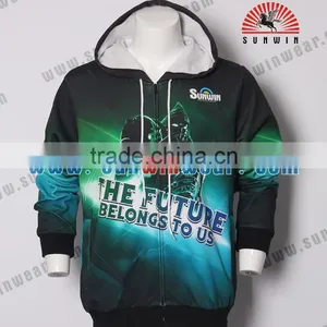 Custom Short Sleeve Hoodie With Printed Logo 100% Polyester thumbnail-4