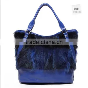 Fox Fur Ladies Fashion Genuine Leather Handbags thumbnail-5