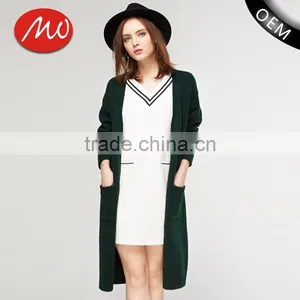 High Quality Popular Sweater Women Knit Ladies Long Coat Design With Pocket thumbnail-1