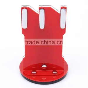 New Arrival Hot Sale Useful Red Acrylic Kitchen Ceramic Knife Holder Kitchen Knife Stand Block For 3 4 5 6 Knives And Peeler thumbnail-2