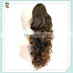 Brown Color Long Curly Drawstring Ponytail Hair Extension HPC-0123 thumbnail-2